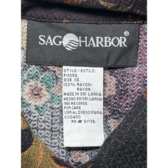 Sag Harbor Womens sz 14 Button up shirt Long sleeve casual Paisley - Picture 7 of 13